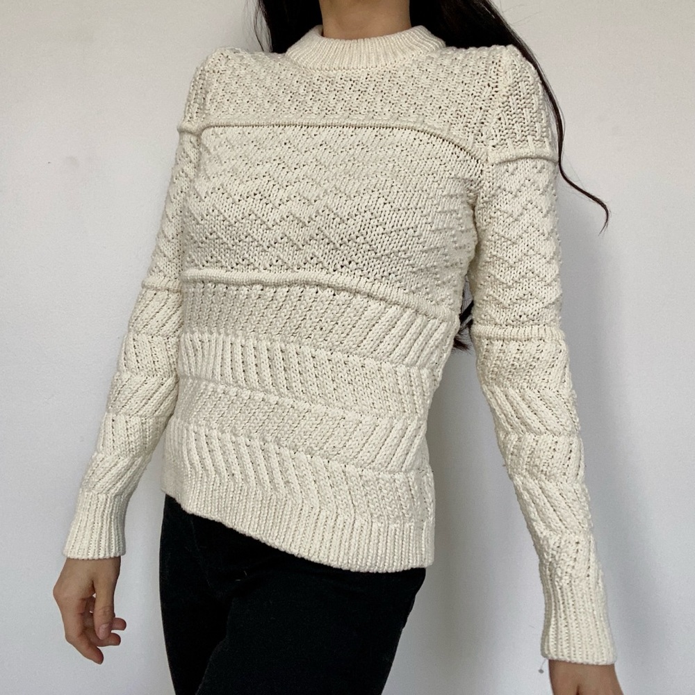 Madewell ivory cable knit sweater size XS